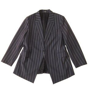 NWT Theory Etiennette in Navy Multi Stripe Traceable Wool Blazer Jacket 16